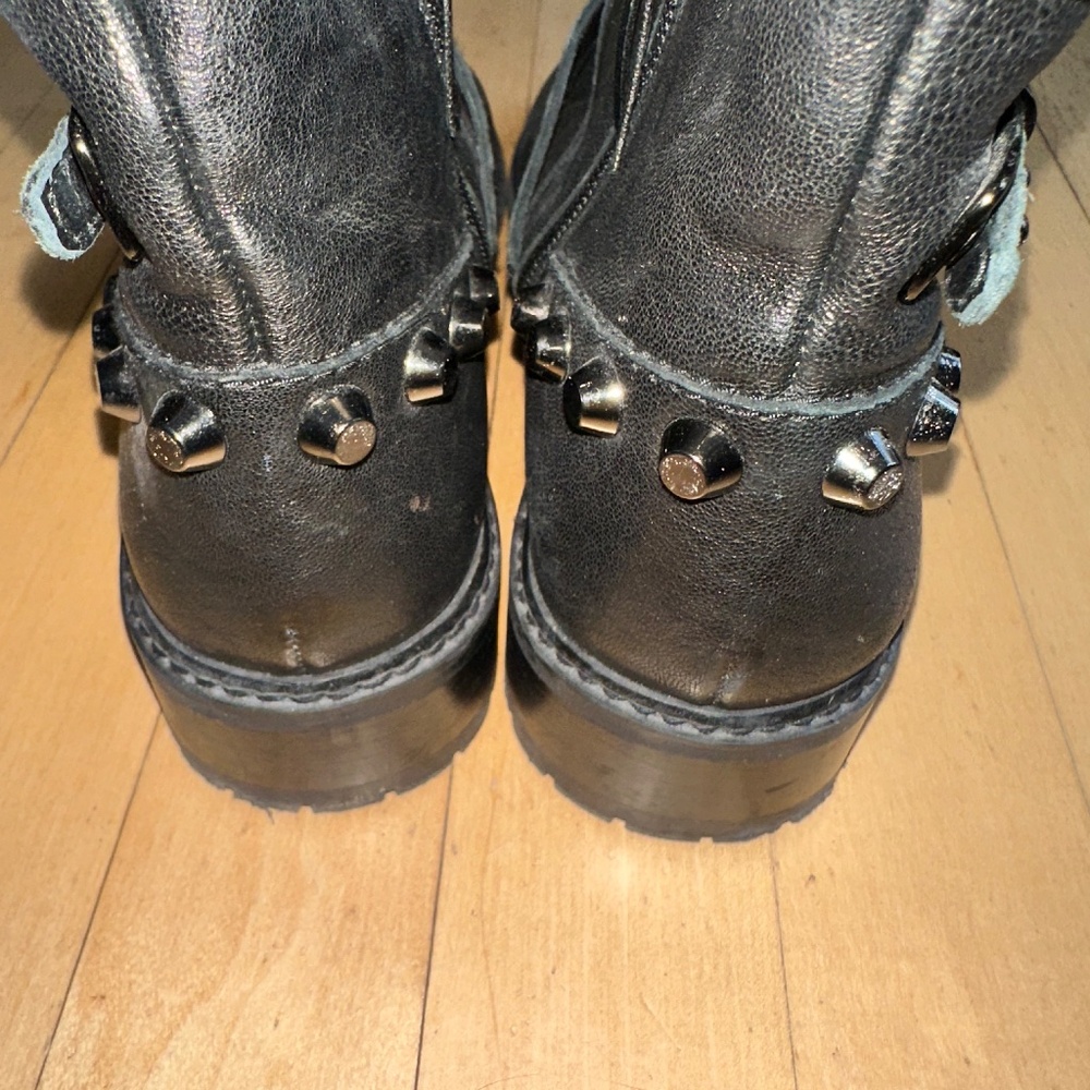 Stuart Weitzman Black Leather Gowest moto bootie, 7.5  CB2501 - Picture 6 of 7